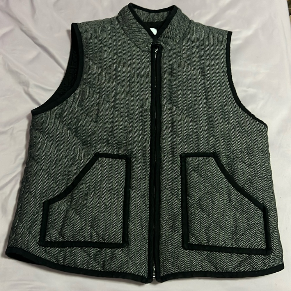 Zip up vest with fleece inside